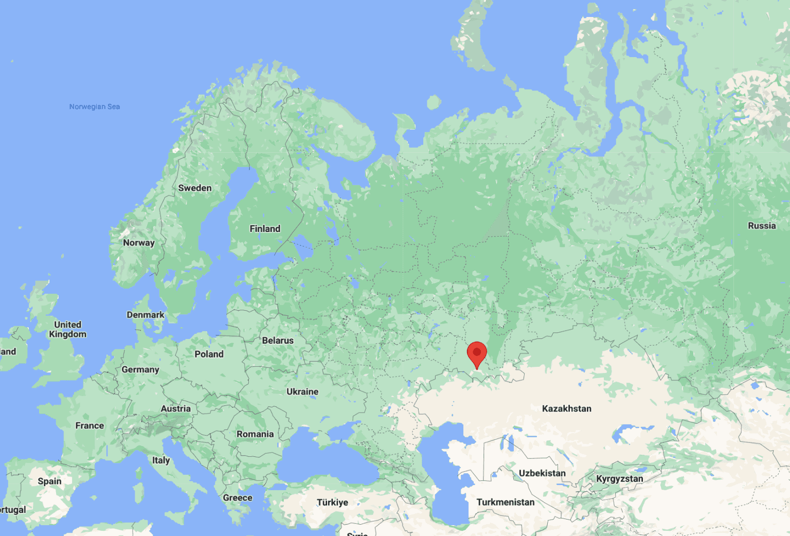 map showing location of Orenburg